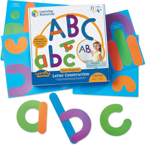 Learning Resources Giant Magnetic Letter Construction - Alphabet Magnets, Letter Building and