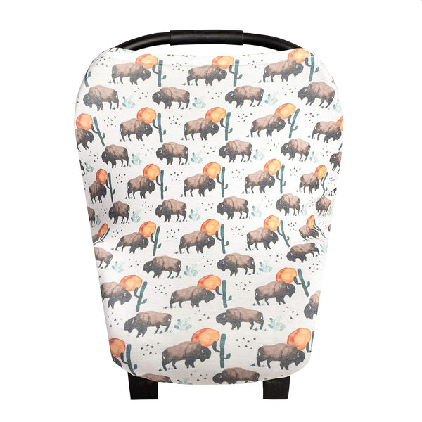 Bison Copper Pearl Multi-Use Cover: Car Seat, Nursing, Stroller - Stretchy Fabric,