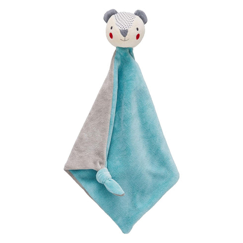 Petit Collage Organic Cotton Baby Blanket, Blue Bear - 100% Organic Soft Cotton, Cuddly Toy, 14.25” x 18”