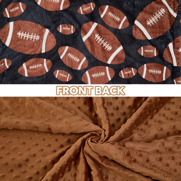 Football Baby Blanket for Boys Girls, Soft Fleece Minky Blanket with Dotted Backing, Double Layer Newborn Toddler