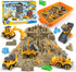YIDESTARS Construction Sandbox with Lid - 4 Vehicles with 1 Conveyor, 8 Castle