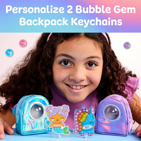 Backpack 6+) Creativity for Kids Bubble Gems Keychains - DIY Diamond Art Kits for Kids, Unicorn Toys for Girls, Gem Art