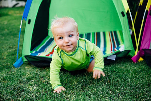 Pacific Play Tents Baby Suite I Deluxe Nursery Tent with Pad, Green/Blue