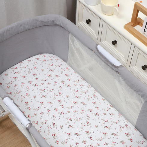 3 Pack, 100% 33" 17" Onacosht Muslin Bassinet Sheets Cotton Baby Fitted Sheet X for Rectangle, Round, Oval, Hourglass