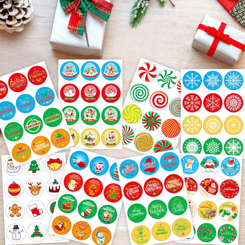 Christmas Stickers 32 Sheets with Snowman, Reindeer, Santa Claus, Kids Decals for Toys Gifts Crafts Decorations