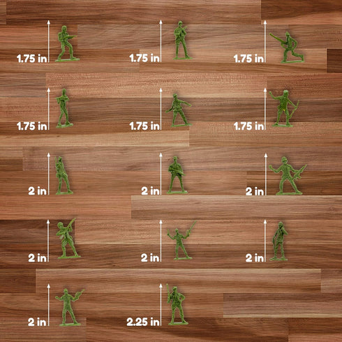 Fun Central Green Army Men Toy Soldier Action Figures, Bulk Pack of 144 Assorted Poses