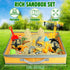 2.2lbs 36Psc Set 3+ Billeeit Sand Construction Kit with Big Foldable Sandbox and Moldable Sensory Play Sand, Truck Toys