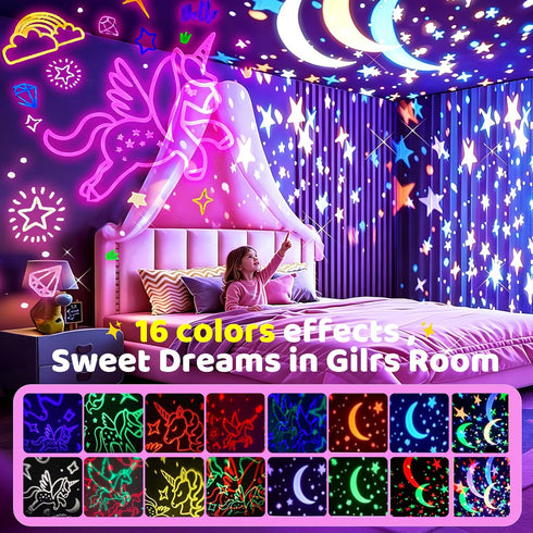 6-8,Unicorns 3-10 MINGKIDS Unicorn Toys Night Light for Toddler Girls,Unicorn Gifts Age and Starry Night Light