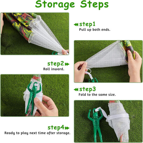 Aoriher 12 Pcs American Flag Army Parachute Toy, Hand Throwing Men Toy Figures, Outdoor Games for Teens Boys