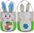 2 Set Boys(16"X7.5") JOYIN PCS Easter Bunny Burlap Basket Easter Eggs Hunt Basket Canvas Gift Tote Bag Buckets