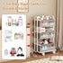 Wennop 3-Tier 3 6 Baby Diaper Caddy Organizer Cart, Mobile Nursery Storage Carts with Wheels, Dividers & Mesh Pockets
