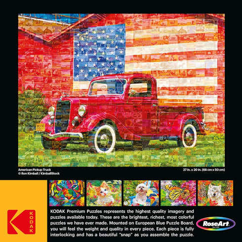 RoseArt - Kodak Premium Mosaics - 750 Piece Jigsaw Puzzle for Adults - American Pickup Truck