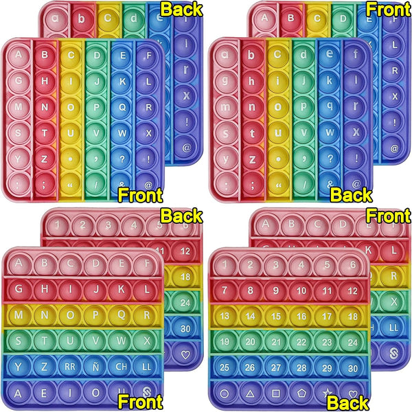 Alphabet Pop Fidget Toy Letters ABC Numbers, Educational Toys Square Sensory Popper Games for Kids