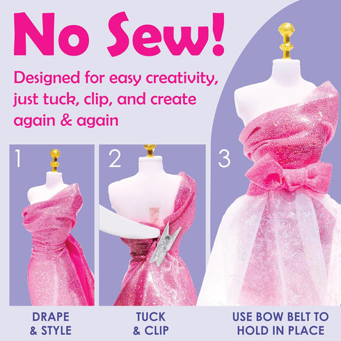6-8, Creativity for Kids Designed by You Glam Studio: Girls' Fashion Designer Craft Kit for Ages DIY Arts and Crafts
