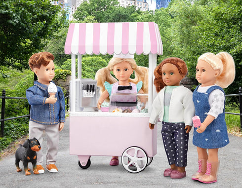 Lori Mini Doll & Ice Cream Cart, Clothes & Accessories for 6-Inch Dolls, Toys for Kids 3 Years +