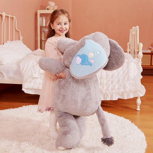 30" IKASA Giant Elephant Stuffed Animal Plush Toy,Large Cute Jumbo Soft Toys,Huge Big Size Fluffy Plushy Fat Oversized