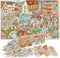 1000 Piece Puzzle for Adults, MOMIBOOK Vintage Village Town, Funny Painting Image Puzzle for Women