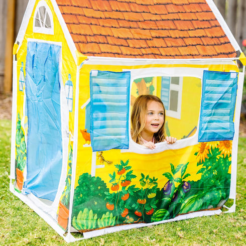 Melissa & Doug Cozy Cottage Fabric Play Tent and Storage Tote - Yellow