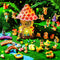 Poen 8'' Solar Light up Fairy House Garden 6-8 Fairy Figures Garden Accessories