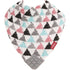 Nuby Reversible 100% Natural Cotton Muslin 3 Piece Teething Bib, Grey/Red/Blue, Arrows/Stripes/Elephants
