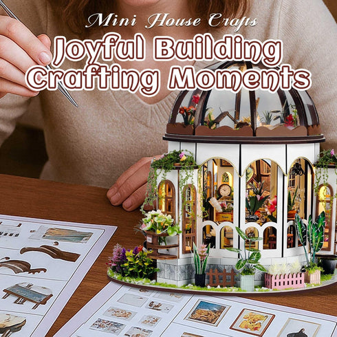 Kisoy DIY Miniature House Kit, Tiny House Building Kit with Furniture and LED Light for Adults and Teens, DIY Mini