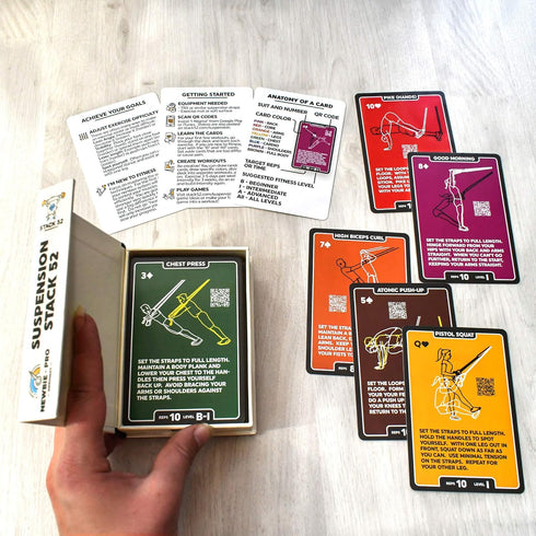 Suspension Exercise Cards for All Trainers, Bodyweight Resistance Workout Game, Video Instructions Included