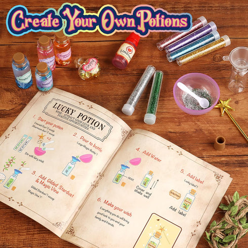 20PCS 6 7 8 9 10 wookidel Fairy Magic Craft Kit for Kids with Potion Bottles - Fairy Magical Potions Making Craft Kit