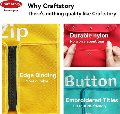 3 4 5 Craftstory Toddlers Montessori Toys Busy-Board for Year Girls Boys Gifts, Sensory Basic-Life-Kills Shoe-Tying