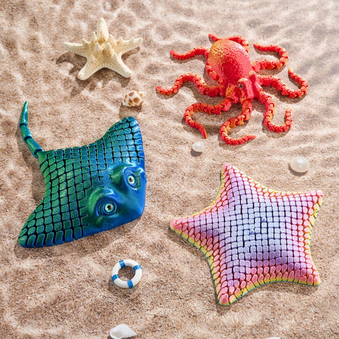 3 3D 3D 3D 3D JOYIN Pcs Printed Fidget Toys, Articulated Printed Octopus, Ray & Starfish, Flexible Printed Sea