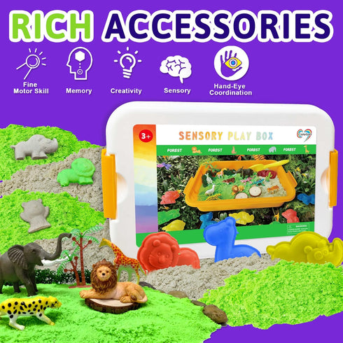 Playset Set 3 4 5 6 7 Carolart Jungle Sensory bin,Safari Animal Figures Toys,Wild Forest Sandbox,Desert Animals Play