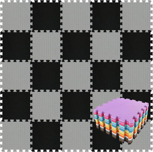 qqpp EVA Rubber 18 Tiles Interlocking Puzzle Foam Floor Mats - Baby