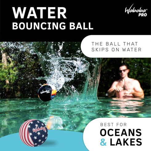 Waboba Water Bouncing Pro Ball, Stars & Stripes, White/Red/Blue