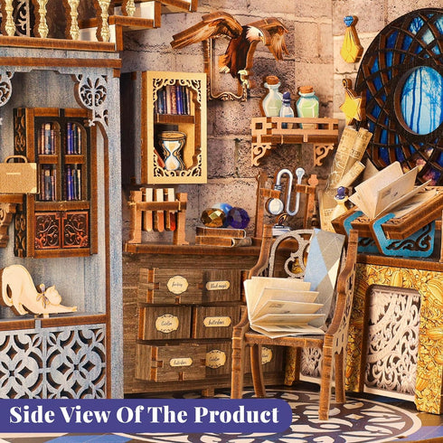 CUTEBEE Book Nook Kit - DIY Miniature House Kit for Adults and Teens, Dollhouse Booknook Tiny House Model Build