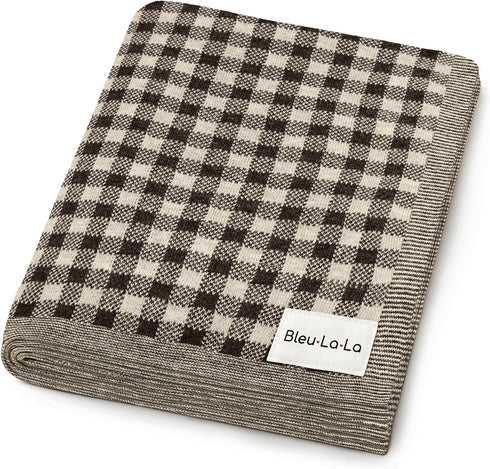Checkered Baby Blanket for Baby Boys & Girls - 100% Soft Fine