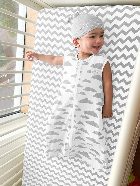 BaeBae Goods 4 Pack, Set, Premium Crib Sheets for Baby Boys and Girls, Soft and Breathable Jersey Knit Fitted Sheet