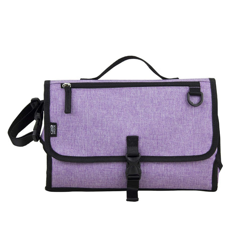 BODHI Baby Portable Water Resistant Diaper Changing Pad & Diaper Changing Kit Travel Bag Baby Station On The Go, Purple