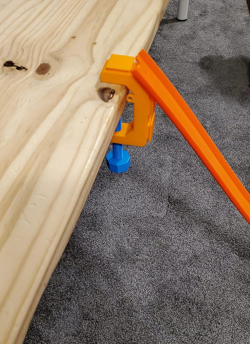 1/64 Scale Track C Clamp Mount by SpeedFreakCNC, Compatible with Hot Wheels & Matchbox Track Sets