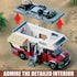 TYCOLE Set-Beach 6+(880 City Camper Van Building Camping Themed Construction Toy Kit with Mini Accessories&Lights, RV