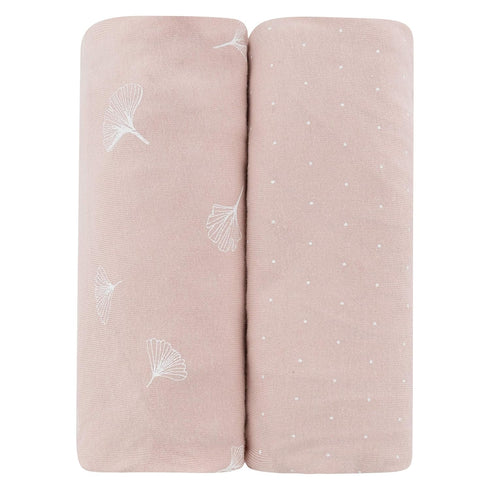 Set Bassinet and Changing Pad Cover Bundle (Pink Gingko and Pin Dots Collection)