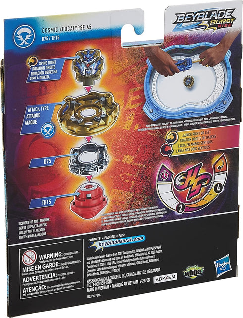 Beyblade Burst Rise Hypersphere Apocalypse Blade Set, Right/Left-Spin Launcher with Battling Top Toy, Ages 8 and Up