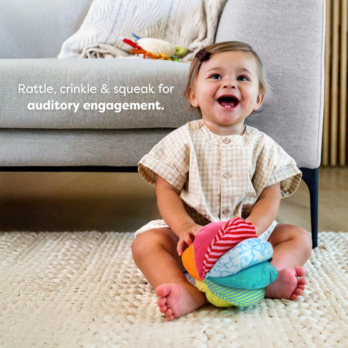 HABA Baby Balls - Machine Washable Sensory Toys, Ideal for Teething, Tummy Time, Ages 6 Months & Up