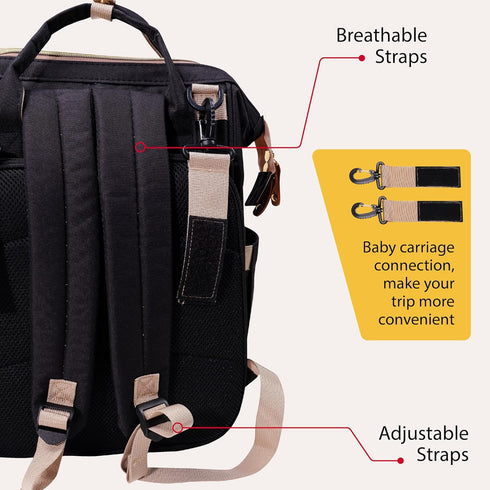 SnuggyBaby. Backpack SNUGGY BABY Diaper Bag with Changing Station, Diaper with Changing Pad, Portable Diaper Organizer