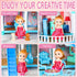 Seifar Girls,10 3 4 5 6 7 8 9 10 Doll House for Rooms Blue House Toy with Doll Figures, Puppies, Lights, Furnitures