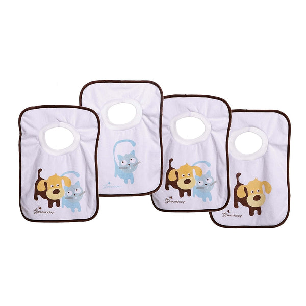 Dreambaby Terry Cloth Cotton Baby Bibs - Super Absorbent, Extra Soft, Machine Washable for Teething & Feeding