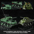 MISTBUY WW2 Sets (1452 Army Tank Toys Building Compatible with Lego Pieces), Includes US Sherman & Stuart Tanks