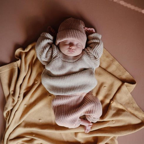 24" 38" mushie Stretchy & Soft Mini Crib Sheet | Fitted x (Natural)