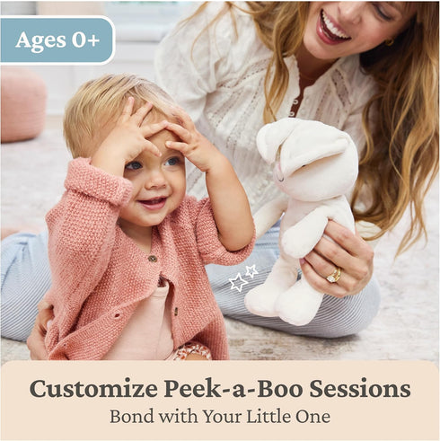 0 7" GUND Baby Peek-a-Boo Flora Bunny Plush, Bunny Rabbit Stuffed Animal, Baby Toy for Ages and Up, Cream, (Batteries