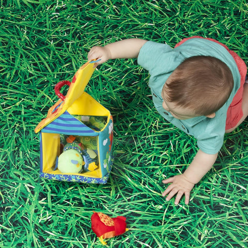 Manhattan Toy Put and Peek Birdhouse Soft Activity Toy, 7.5 x 7.5 x 9 Inches