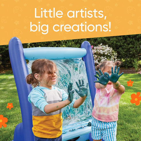 Hearthsong Double-Sided Inflatable Kids Art Easel, Outdoor & Indoor Paint Station, Creative Coloring, Drawing
