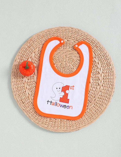 My First Halloween Baby Bibs for Boys and Girls, Drooling and Teething (Pumpkin Orange)